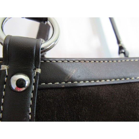 Coach Brown Bridle Bit Suede Leather Handbag Purse EUC - Picture 5 of 9